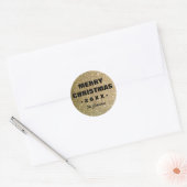 Vrolijk Kerstmis Faux Glitter Ronde Sticker (Envelop)