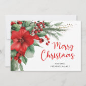 Vrolijk Kerstmis Foto Botanisch Feestdagenkaart (Voorkant)