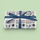 Vrolijk Kerstmis Foto Krant Custom Cadeaupapier