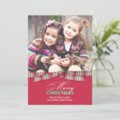 Vrolijk Kerstmis Foto Lint Kaart (Staand voorkant)