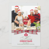 Vrolijk Kerstmis Foto Lint Platte Kaart (Voorkant / Achterkant)