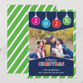 Vrolijk Kerstmis Foto Ornamenten Kaart (Voorkant / Achterkant)