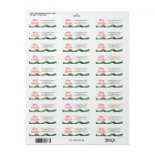 Vrolijk Kerstmis Garland en Rode Kerstmis Script Etiket (Full Sheet)