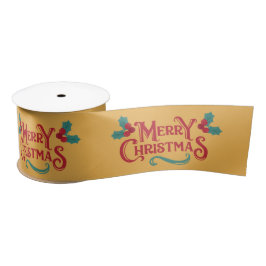 Vrolijk Kerstmis Gedrukt Satin Ribbon Roll Lint