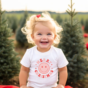 Vrolijk Kerstmis Gelukkig Gezicht Kinder Shirts