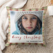 Vrolijk Kerstmis geruite aangepaste foto Kussen (Deken)