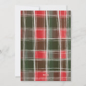 Vrolijk Kerstmis geschilderd rood en groen geruite Feestdagenkaart (Achterkant)