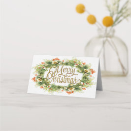 Vrolijk Kerstmis gevouwen plaats kaart