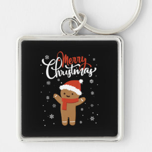 Vrolijk Kerstmis Ginger Brood Xmas Kerstkoekje Sleutelhanger