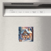Vrolijk Kerstmis Gingerbread House Magnet Magneet (Insitu (Vaatwasser))