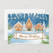 Vrolijk Kerstmis Gingerbread Huizen Feestdagenkaart (Voorkant / Achterkant)