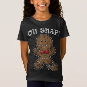 Vrolijk Kerstmis Gingerbread Man Oh Snap T-shirt (Voorkant)