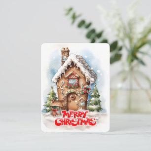 Vrolijk Kerstmis Gingerhouse Design Feestdagenkaart
