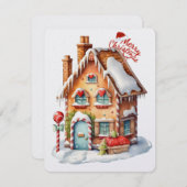 Vrolijk Kerstmis Gingerhouse Feestdagenkaart (Voorkant / Achterkant)