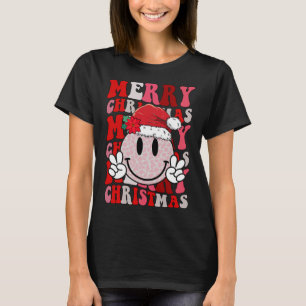 Vrolijk Kerstmis Glimlach Gezicht Sinterklaas Pet T-shirt