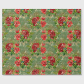 Vrolijk Kerstmis Glitter Bauble Goud Rood Rose Min Cadeaupapier (Vlak)