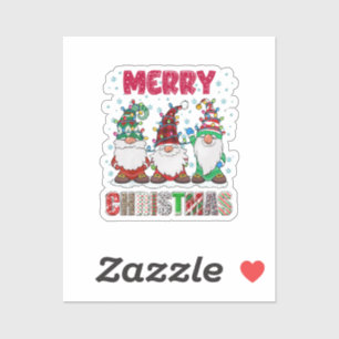 Vrolijk Kerstmis Gnome Familie Grappige Kerstboom Sticker