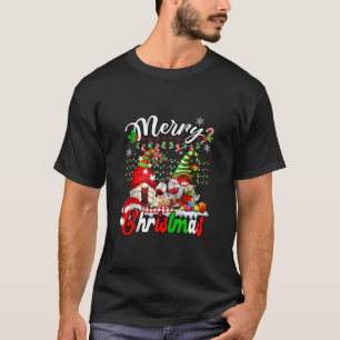 Vrolijk Kerstmis Gnomen Wijnglas Familie Plaid XMA T-shirt