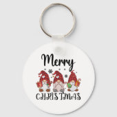 Vrolijk Kerstmis Gnomies Kerstmis Gnomes Sleutelhanger (Voorkant)