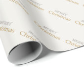 Vrolijk Kerstmis Goud en Zilver Script Cadeaupapier (Rol Hoek)