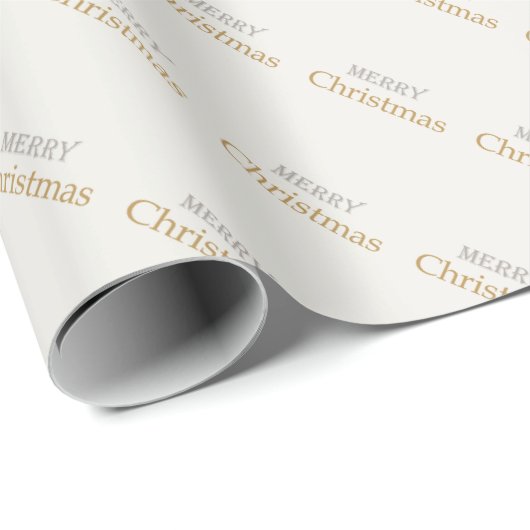 Vrolijk Kerstmis Goud en Zilver Script Cadeaupapier (Rol Hoek)