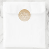 Vrolijk Kerstmis Goud Glitter Ombre Envelope Seal Ronde Sticker (Tas)