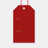 Vrolijk Kerstmis Goud Glitter Rendier Rode Vakanti Cadeaulabel (Achterkant)