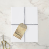 Vrolijk Kerstmis Goud Metallic Glitter Cadeaulabel (Met Touw)