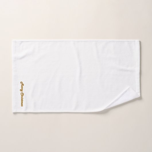 Vrolijk Kerstmis Goud Monogrammed Badhanddoek Set Bad Handdoek (Handdoek)