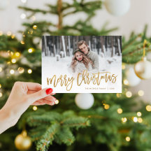 Vrolijk Kerstmis Goud Script Foto Overlay