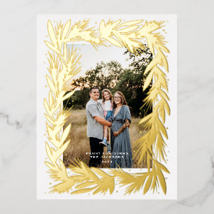 Vrolijk Kerstmis Gouden krans Folie Feestdagen Briefkaart