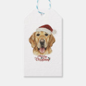 Vrolijk Kerstmis Gouden Retriver hond Cadeaulabel