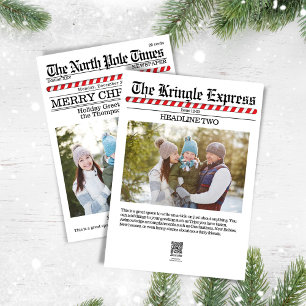 Vrolijk Kerstmis Grappig Noordpool Foto Feestdagenkaart