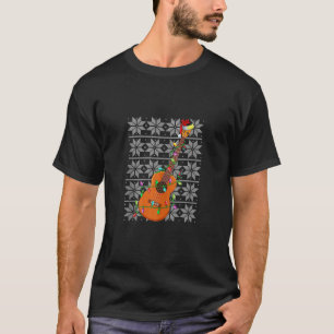 Vrolijk Kerstmis Grappig Ukulele Xmas Lights Santa T-shirt