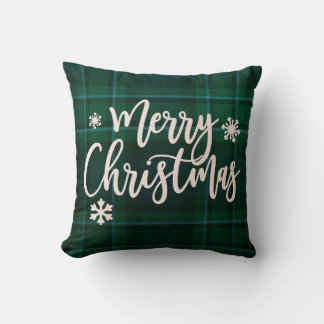 Vrolijk Kerstmis Groen Plaid Kussen