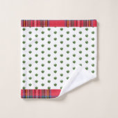 Vrolijk Kerstmis Groene Bomen Gepelde Badhanddoek Bad Handdoek (Wasdoekje)