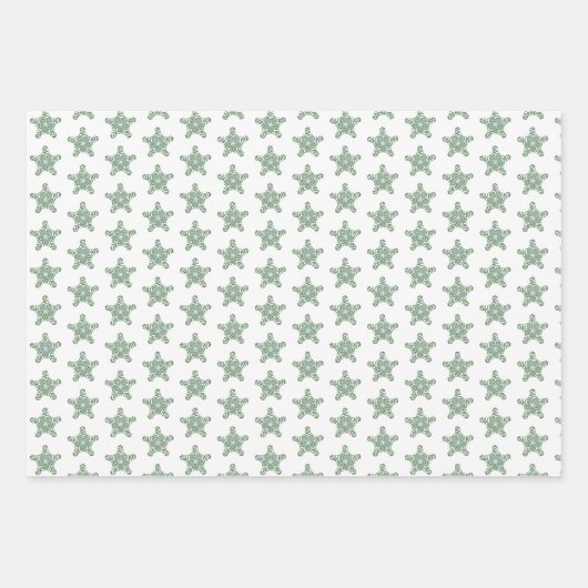 Vrolijk Kerstmis Groene Kalligrafie Ster Inpakpapier Vel (Voorkant 3)