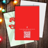 Vrolijk Kerstmis Groene Retro Typografie QR Code Kaart