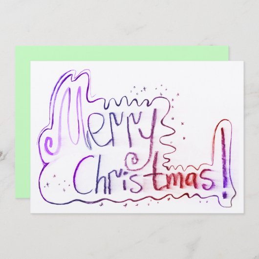 Vrolijk Kerstmis groet hand belettering Feestdagenkaart (Voorkant / Achterkant)