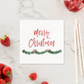 Vrolijk Kerstmis Hand Letterschrift Kerstmis Servetten (Insitu)