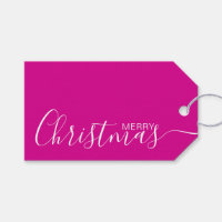 Vrolijk Kerstmis Heet Roze Wit Minimalist