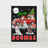 Vrolijk Kerstmis Hond Kerstman met Bull Terriers o Kaart (Voorkant)