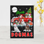 Vrolijk Kerstmis Hond Kerstman met Bull Terriers o Kaart (Gele Bloem)