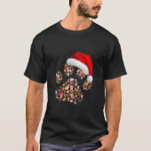 Vrolijk Kerstmis Honden Paws Lights Santa hat Pupp T-shirt (Voorkant)