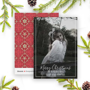 Vrolijk Kerstmis Kalligrafie Script Eenvoudige fot Feestdagenkaart