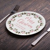 Vrolijk Kerstmis Kalligrafie Script Moderne krans Papieren Bordje