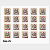 Vrolijk Kerstmis Kat sticker (Vel)