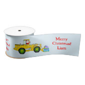 Vrolijk Kerstmis Kerstman in bulldozer leveren cad Lint (Spoel)