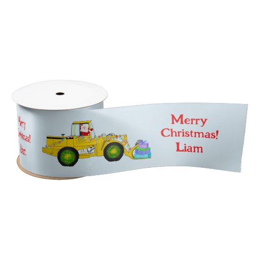 Vrolijk Kerstmis Kerstman in bulldozer leveren cad Lint (Spoel)