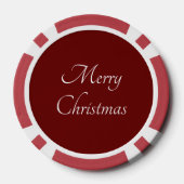 Vrolijk Kerstmis Klassiek Script Eenvoudig Rood Poker Chips (Achterkant)